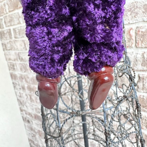 Vintage 90's Old Man Forest Elf Ornament Velour Clothes Christmas Handma… - Picture 9 of 12